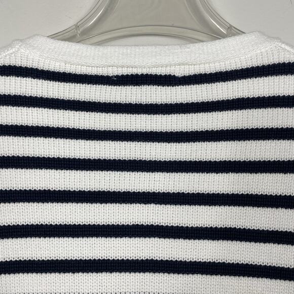 J.Crew Emilie Sweater Lady Jacket Women’s M Navy White Stripe Classic Nautical - Picture 9 of 11